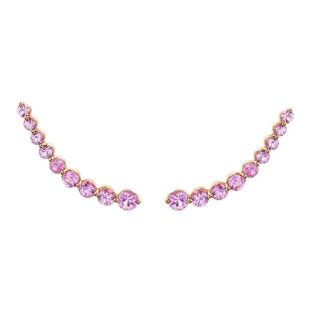 FLOATING PINK SAPPHIRE EARRING