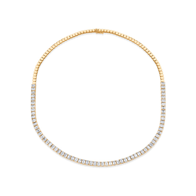 anita ko EMERALD CUT PRONGED DIAMOND CHOKER