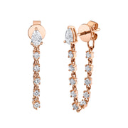 DIAMOND LOOP EARRINGS WITH PEAR STUD