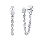 DIAMOND LOOP EARRINGS WITH PEAR STUD