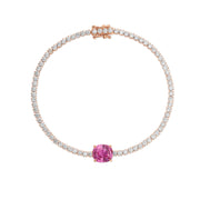 DIAMOND HEPBURN BRACELET WITH PINK SAPPHIRE CENTER