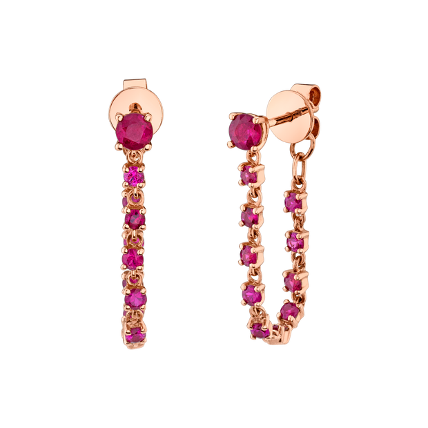 RUBY LONG LOOP EARRINGS