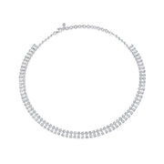 ROUND AND PEAR DIAMOND SHAKER NECKLACE