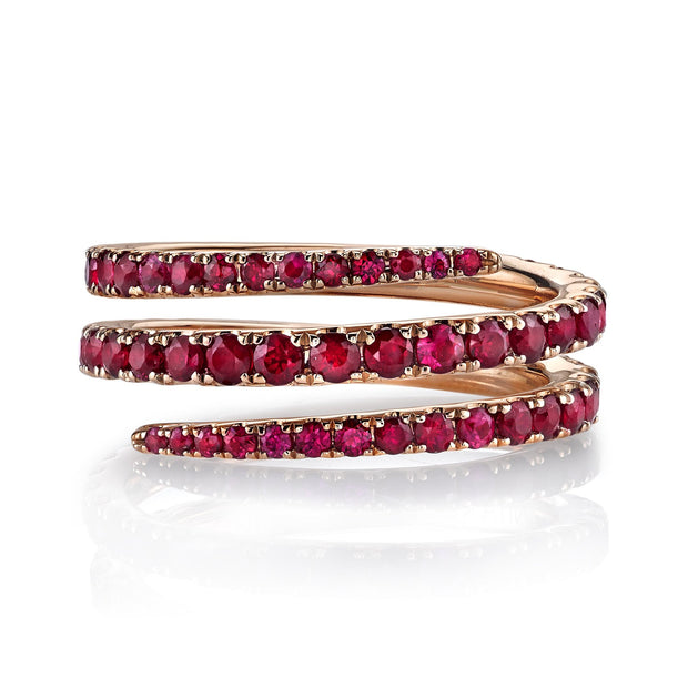 RUBY PINKY COIL RING