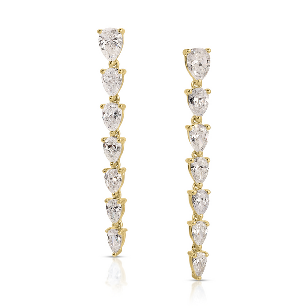 SEPT GRADUATED PEAR DIAMOND DROP EARRINGS