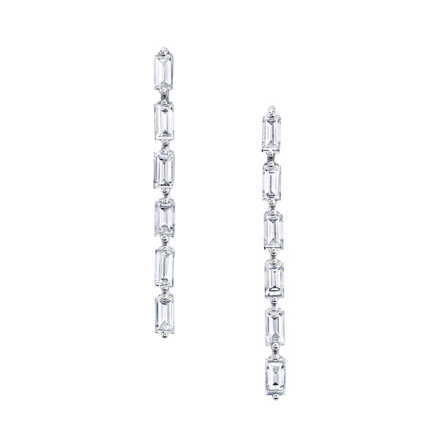 SHORT BAGUETTE DIAMOND DROP EARRINGS