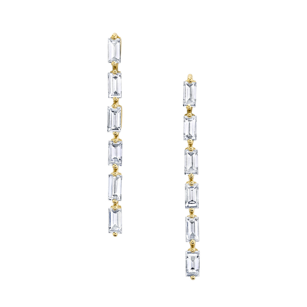 Baguette diamond drop clearance earrings