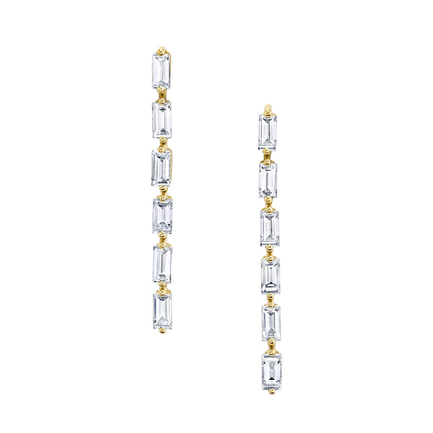 SHORT BAGUETTE DIAMOND DROP EARRINGS