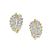 SMALL DIAMOND PALM LEAF STUDS