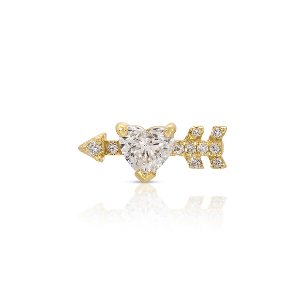 anita ko LARGE CUPID'S ARROW HEART CARTILAGE STUD