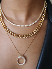 DIAMOND CIRCLE PANTHER NECKLACE