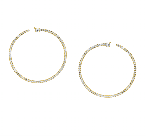PAVE DIAMOND BARDOT HOOPS
