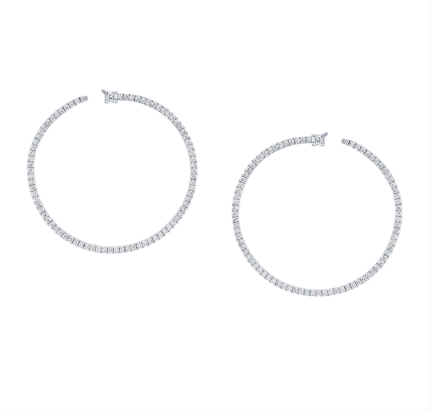 PAVE DIAMOND BARDOT HOOPS