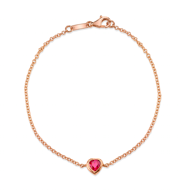 RUBY HEART CHAIN BRACELET