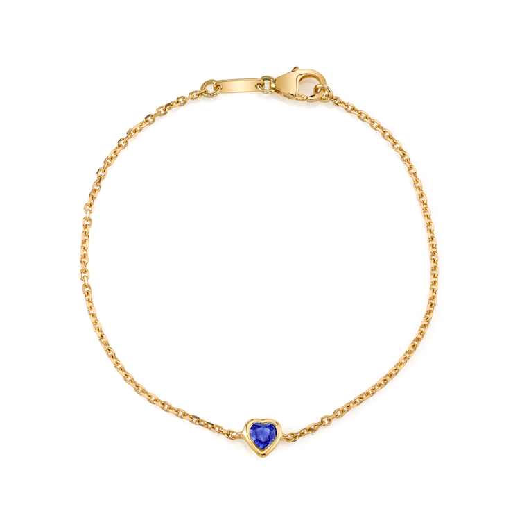 BLUE SAPPHIRE HEART CHAIN BRACELET – Anita Ko
