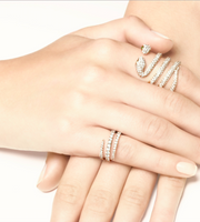 DOUBLE-HEAD DIAMOND COIL SNAKE RING