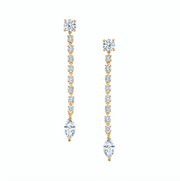 SHORT ROPE DIAMOND EARRINGS WITH MARQUISE DIAMOND DROP