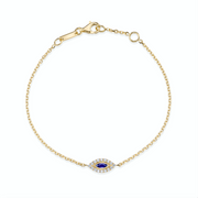 BLUE SAPPHIRE EVIL EYE CHAIN BRACELET