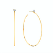 LARGE HOOPS WITH DIAMOND STUDS