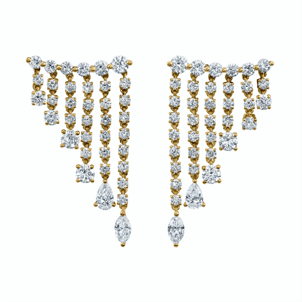 DIAMOND RAIN DROP EARRINGS