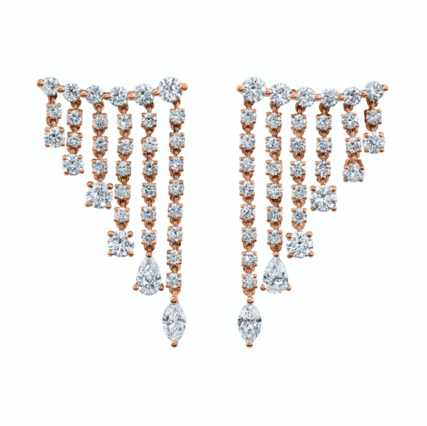 DIAMOND RAIN DROP EARRINGS