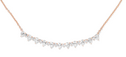 PEAR AND ROUND DIAMOND CRESCENT NECKLACE
