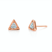 TRIANGLE SHAPED DIAMOND STUD EARRINGS