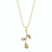 LONG STEM ROSE DIAMOND NECKLACE