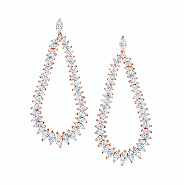 LARGE MARQUISE DIAMOND SWING EARRINGS