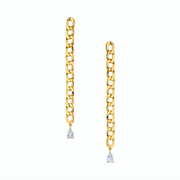 CHAIN LINK EARRINGS WITH PEAR DIAMOND DROPS