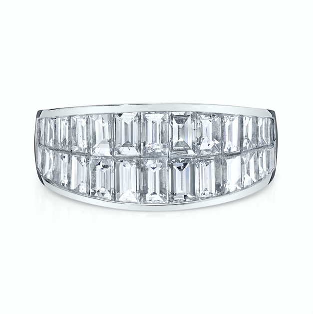 anita ko TWO ROW BAGUETTE GALAXY RING