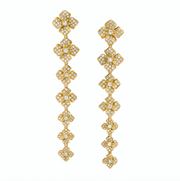 SMALL PAVE DIAMOND FLOWER DROP EARRINGS