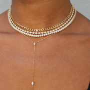 BEZELED PEAR SHAPED DIAMOND CHOKER