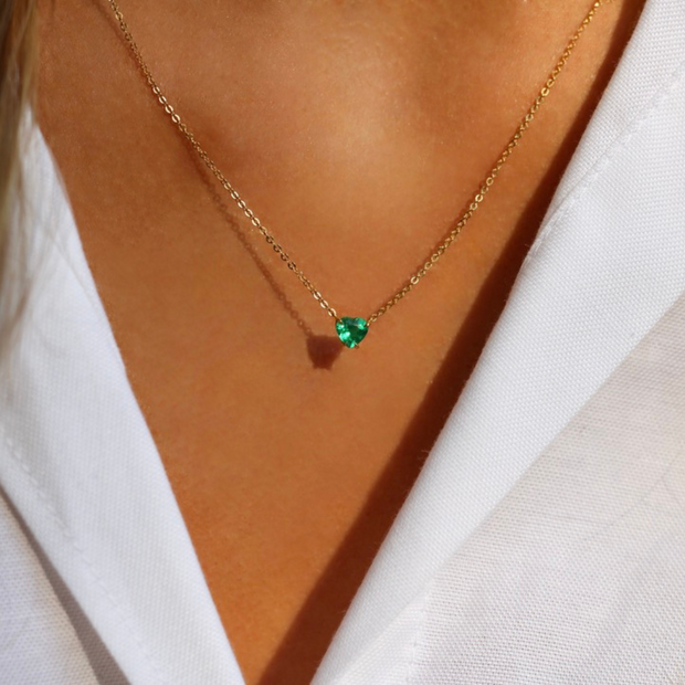 EMERALD HEART PENDANT .43