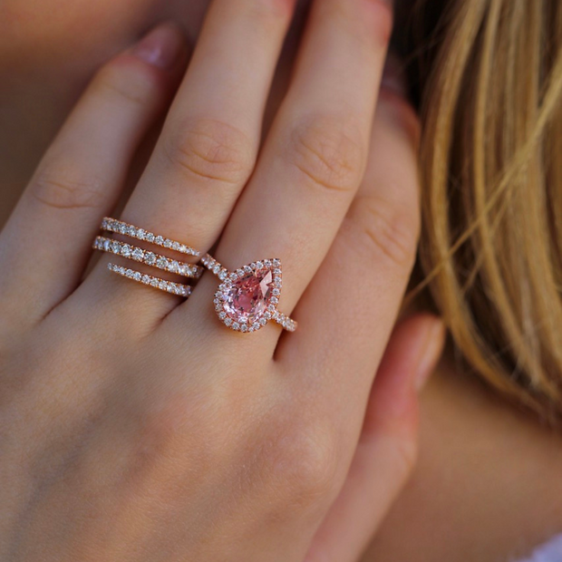 PEAR SHAPE PINK SAPPHIRE RING