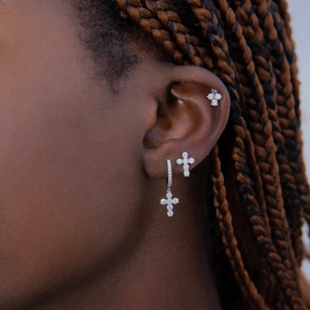 DIAMOND CROSS STUDS