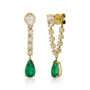 EMERALD AND DIAMOND OLIVIA EARRINGS