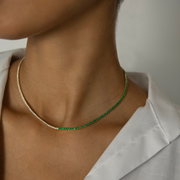 EMERALD AND DIAMOND HEPBURN CHOKER