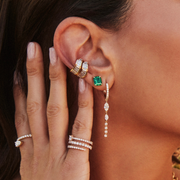 EMERALD CUT EMERALD STUDS