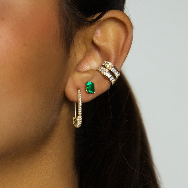 EMERALD CUT EMERALD STUDS