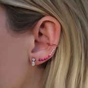 SINGLE ROW RUBY EAR CUFF