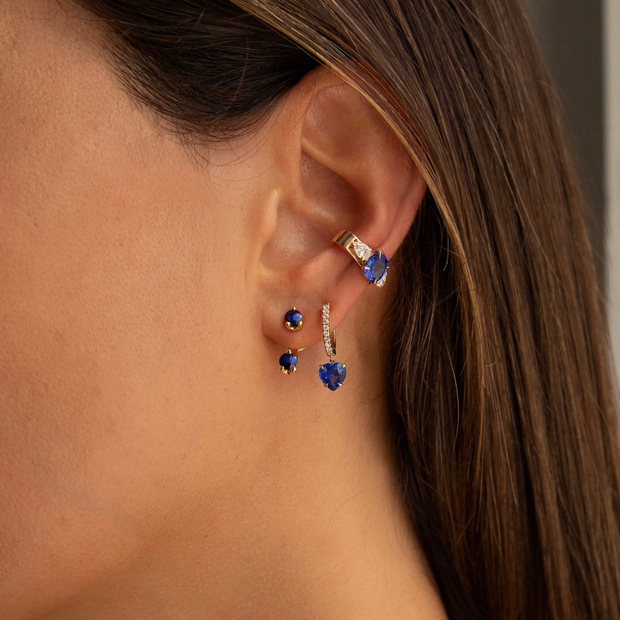 BLUE SAPPHIRE ORBIT EARRING