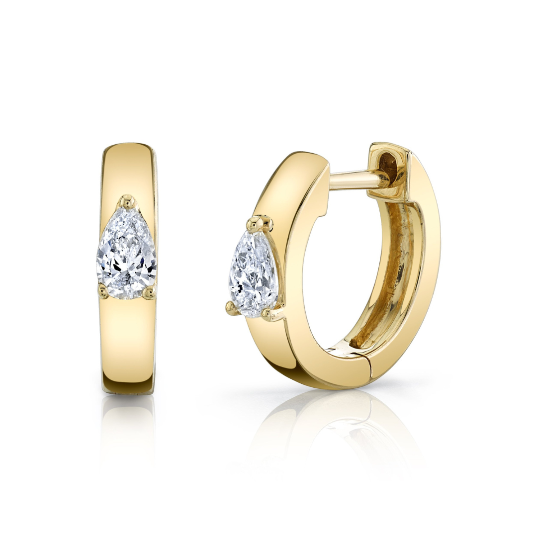 送税込【AMY O】Milgrain Band Solitaire Huggies (2色) 国内発 OLYMPIA DIAMOND HUGGIES – Anita Ko
