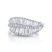 SIDEWAYS PALM LEAF DIAMOND RING