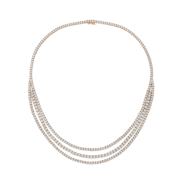 THREE CHAIN DIAMOND HEPBURN CHOKER