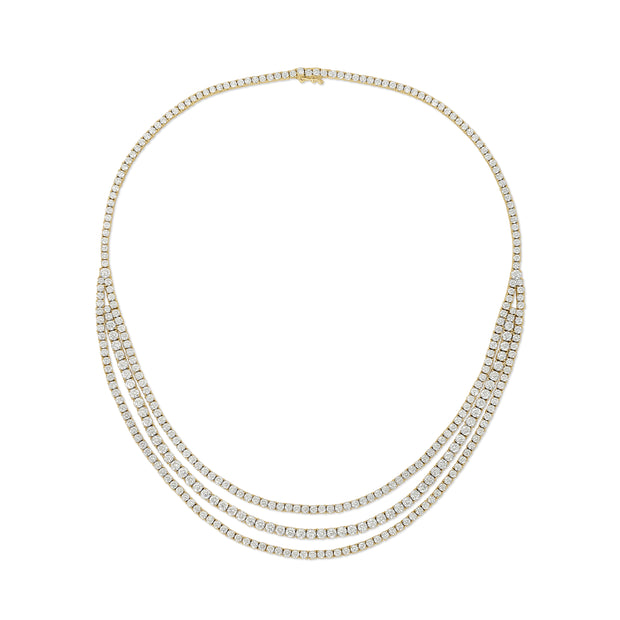THREE CHAIN DIAMOND HEPBURN CHOKER