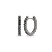 SMALL BLACK DIAMOND HUGGIES IN BLACK GOLD