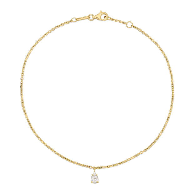 ANKLET WITH PEAR SHAPED DIAMOND