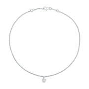 ANKLET WITH HEART SHAPED DIAMOND DROP