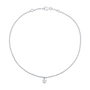 ANKLET WITH HEART SHAPED DIAMOND DROP